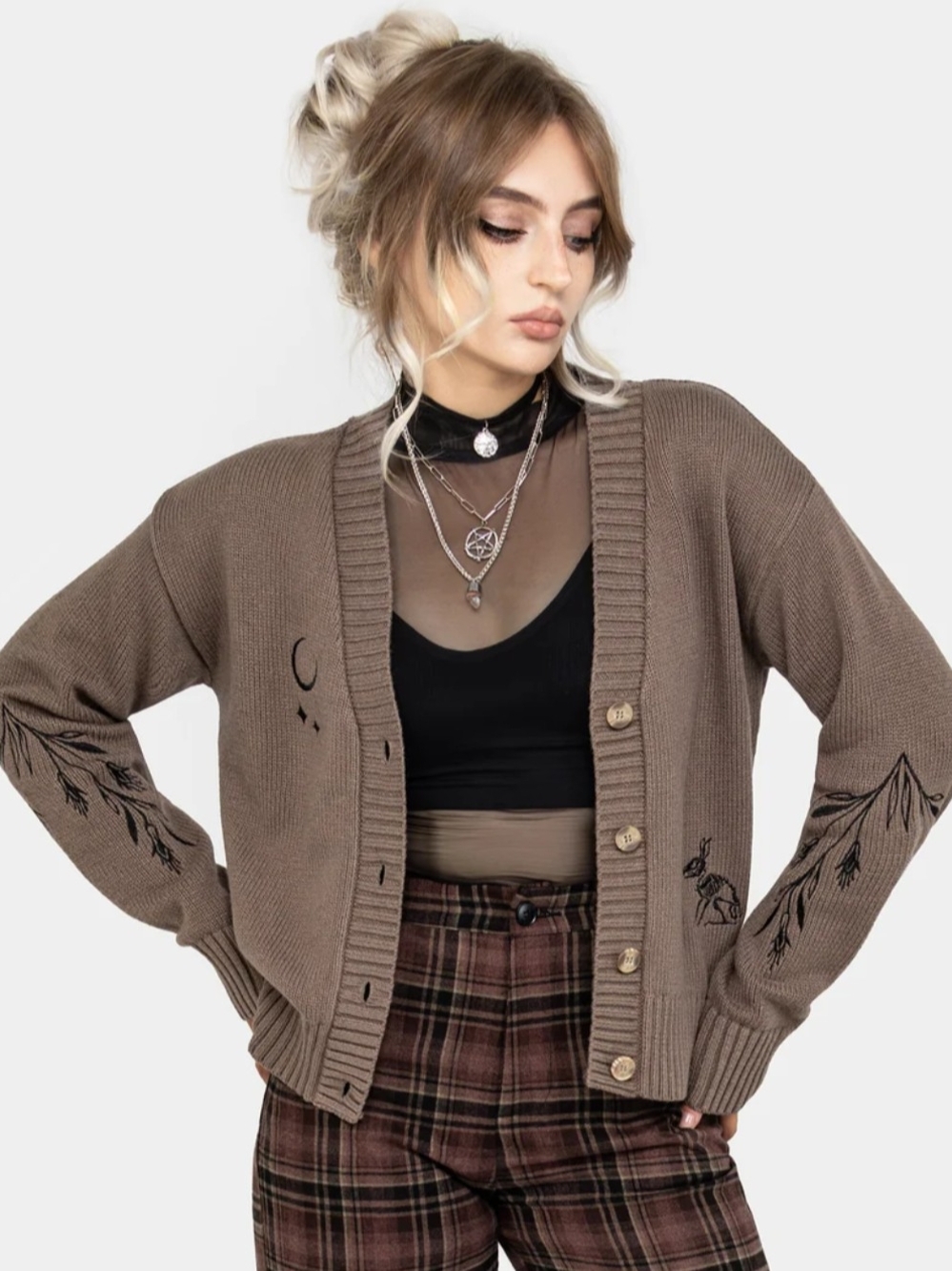 Hester Embroidered Knit Cardigan